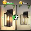 2 Pack Outdoor Wall Lights, Modern Matte Black Exterior Wall Lantern with Glass Shade and E26 Socket, Wall Mounted Porch Lights for Patio, Front Door
