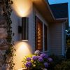 18 Inch Matte Black Outdoor Wall Sconce 2 Pack