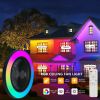 19-inch Black Ceiling Fan Light with LED RGB – Dimmable & Color-Changing, APP & Remote Control, Modern Smart Ceiling Fan for Living Room, Bedroom