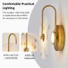 Round Alabaster Wall Sconce, Natural Marble Lampshade Wall Sconce, Hardwired Circular Sconce LED Modern Wall Lamp for Bedroom, Stairs, Living Room