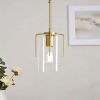 Farmhouse Gold Pendant Light 1 Light Clear Glass