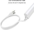 T8/T5 2FT Integrated LED Tube Light Fixture AC Power Cord Cable with 3-Prong US Plug for Garage, Workshop, Warehouse Commercial Lighting (4-Pack)