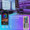 Led Lights for Bedroom 48ft Led Strip Lights with Remote RGB Color Changing Music Sync Bluetooth Smart App Control for Room Bedroom Lighting Flexible
