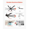 96 In Ceiling Fan without Light, 6-Speed Remote Control, Aluminum 8-Blade, Reversible DC Motor