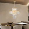 20" Luxurious 4-Tier Crystal Chandelier, 12-Light Gold Frame
