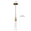 Gold Pendant Lights 3 Pack With Clear Striped Glass Shades
