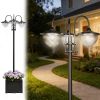 Solar Pole Lights Outdoor 3-head Solar Lamp Post Light Waterproof LED Lighting