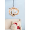 3- Light Farmhouse Chandelier, Rope Chandelier Globe Hanging Light Fixture with with Adjustable Chain