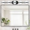 (NEW SKU:W1340P206793) 35" Modern Minimalist Bathroom Vanity Light, LED 5 Bulb Crystal Sand Acrylic Shades, Wall Mounted Decorative Lighting Fixture