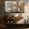 White LED Bathroom Mirror Cabinet With Three Doors