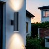 18 Inch Matte Black Outdoor Wall Sconce 2 Pack