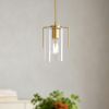 Farmhouse Gold Pendant Light 1 Light Clear Glass