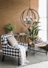 9 Light Globe Wood Chandelier Hanging Light Fixture With Adjustable Height