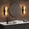 13.8 Inch Natural Marble Black Wall Sconce Set of Two
