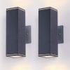12in Outdoor Wall Lights 2 Packs,Modern Square Outdoor Porch Light