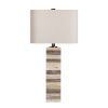 28.5"H Travertine Table Lamp With Shade