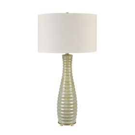 33"H Ceramic Trista Table Lamp with Linen Oat Shade