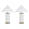 Set of 2  Wyndham Table Lamp Metal/Linen with Shade