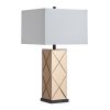 31"H Bronze Glass Table Lamp with Rectangular Shade