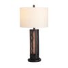 Set of 2 32.5"H Crass & Metal Table Lamp With Nighlight And Shade