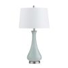 Set of 2 Glazed Seafoam Ceramic Table Lamp with Shade