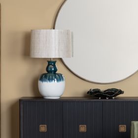 31.5"H Ripley Gourd Table Lamp w/Beige Linen Shade