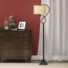 61"H Echo Floor Lamp White Faux Silk Shade
