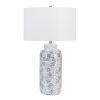 27.75" Ceramic Table Lamp with Drum Linen Shade
