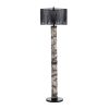 68.75" Black Resin Floor Lamp with Metal Shade