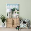 31.25"H White Ceramic Table Lamp with White Linen Shade