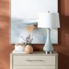 Set of 2 Glazed Seafoam Ceramic Table Lamp with Shade