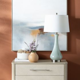 Set of 2 Glazed Seafoam Ceramic Table Lamp with Shade