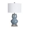 26.5"H Glazed Blue Green Ceramic Table Lamp with White Shade