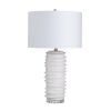 Set of 2 29.5" White Ceramic Table Lamp with White Linen Shade