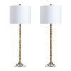 Set of 2 36.75"H Gold Spindle Buffet Lamp with White Shade