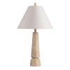 28" Tan Table Lamp with Empire Oat Linen Shade