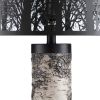 68.75" Black Resin Floor Lamp with Metal Shade