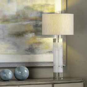32" Marble & Crystal Table Lamp