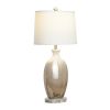 Set of 2   Lane Table Lamp Beige Ceramic with White Shade