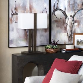 28"H Metal Table Lamp With Shade