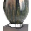 29"H Glass Table Lamp with Linen Shade