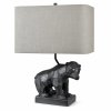 Set of 2    Hammered Black Bear Table Lamps