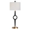 Set of 2   Creed Table Lamp with White Linen Shade