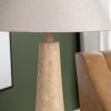 28" Tan Table Lamp with Empire Oat Linen Shade