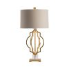 33.5" Parisian Metal and Crystal Table Lamp