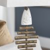 30"H Resin Table Lamp with Tan Linen Shade