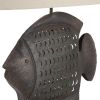30"H Metal Fish Table Lamp with Linen Shade