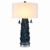 Set of 2 31"H Blue Coraline Textured Table Lamp with Linen Drum Shade