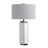 30.5"H Glass Table Lamp with Linen Shade
