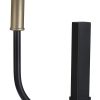 59.25" Black and Gold Metal Floor Lamp with Linen Shade